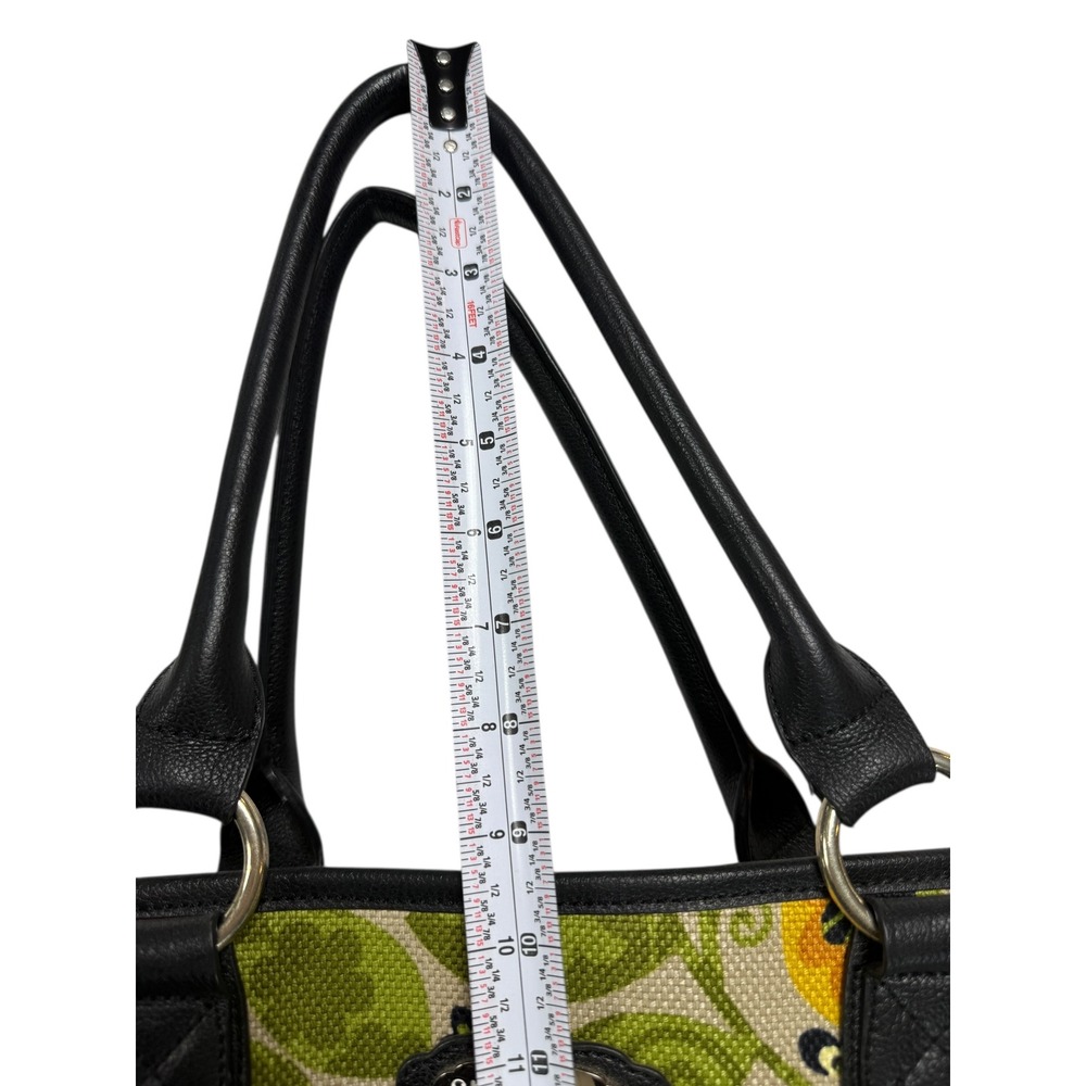 Spartina 449 Daufuskie Island Floral Canvas Leather Structured Market Tote Bag - Picture 6 of 9